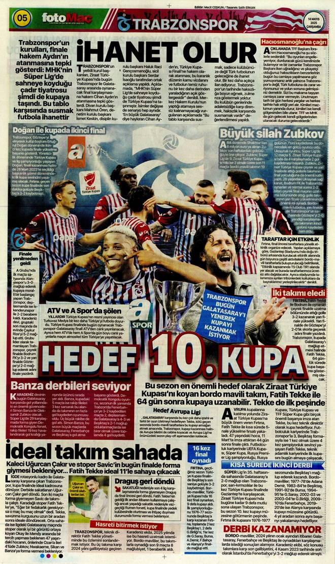 Günün spor manşetleri