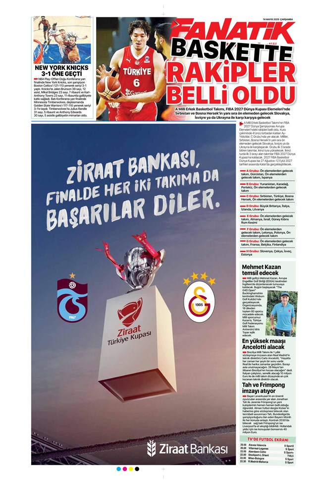Günün spor manşetleri