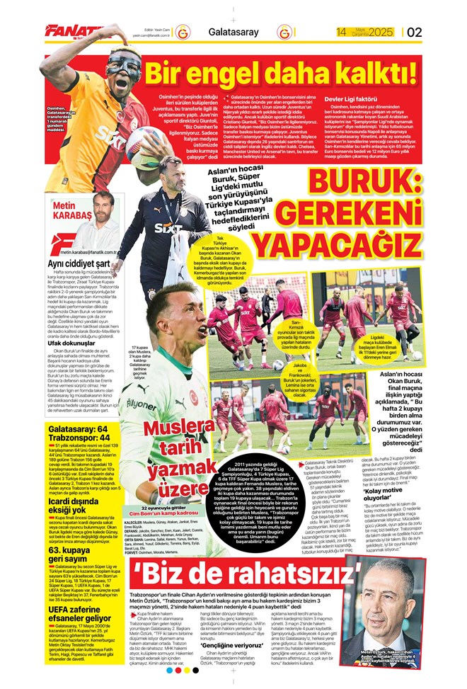 Günün spor manşetleri