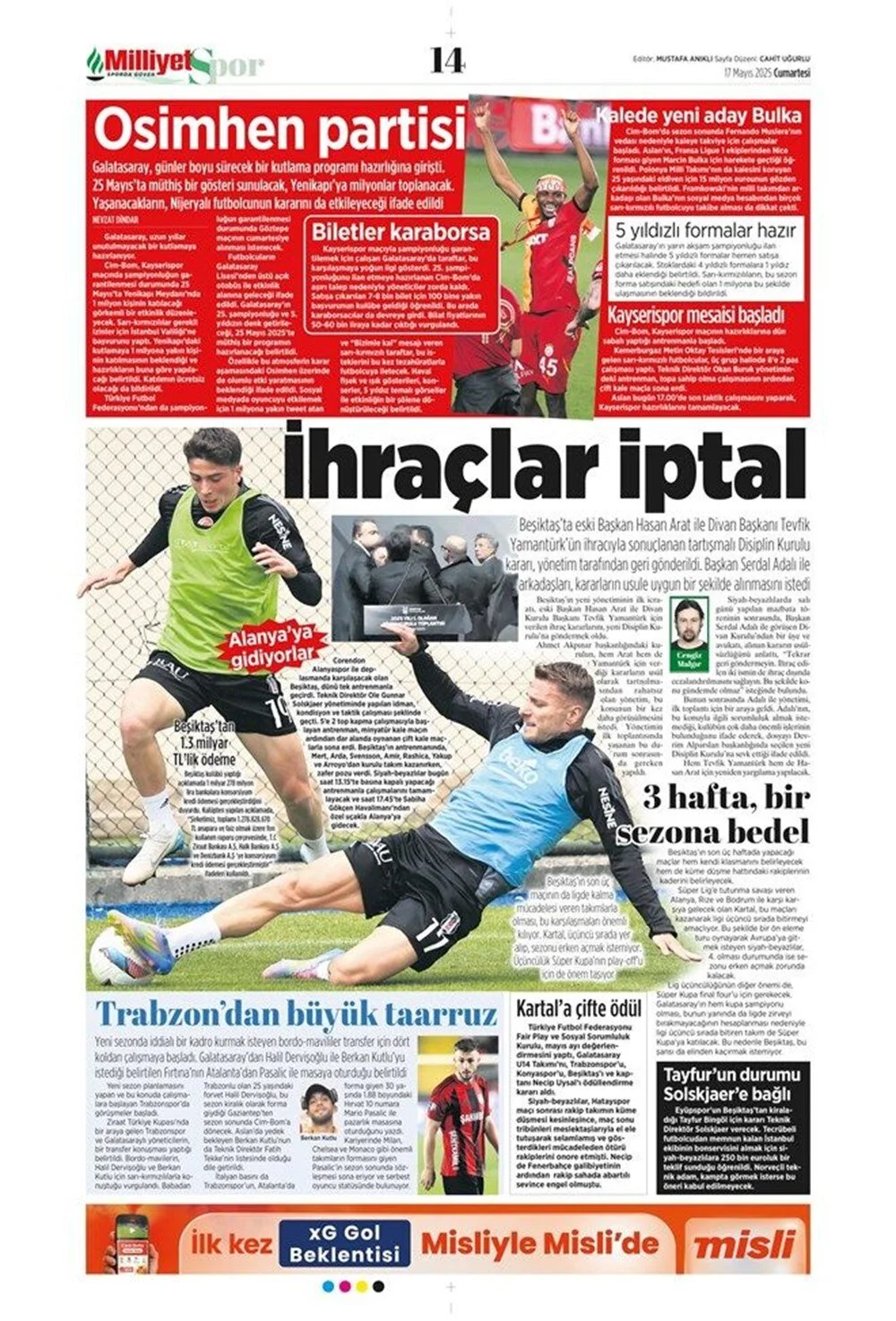 "Aslan büyük oynuyor", "Osimhen çılgınlığı": İşte günün spor manşetleri