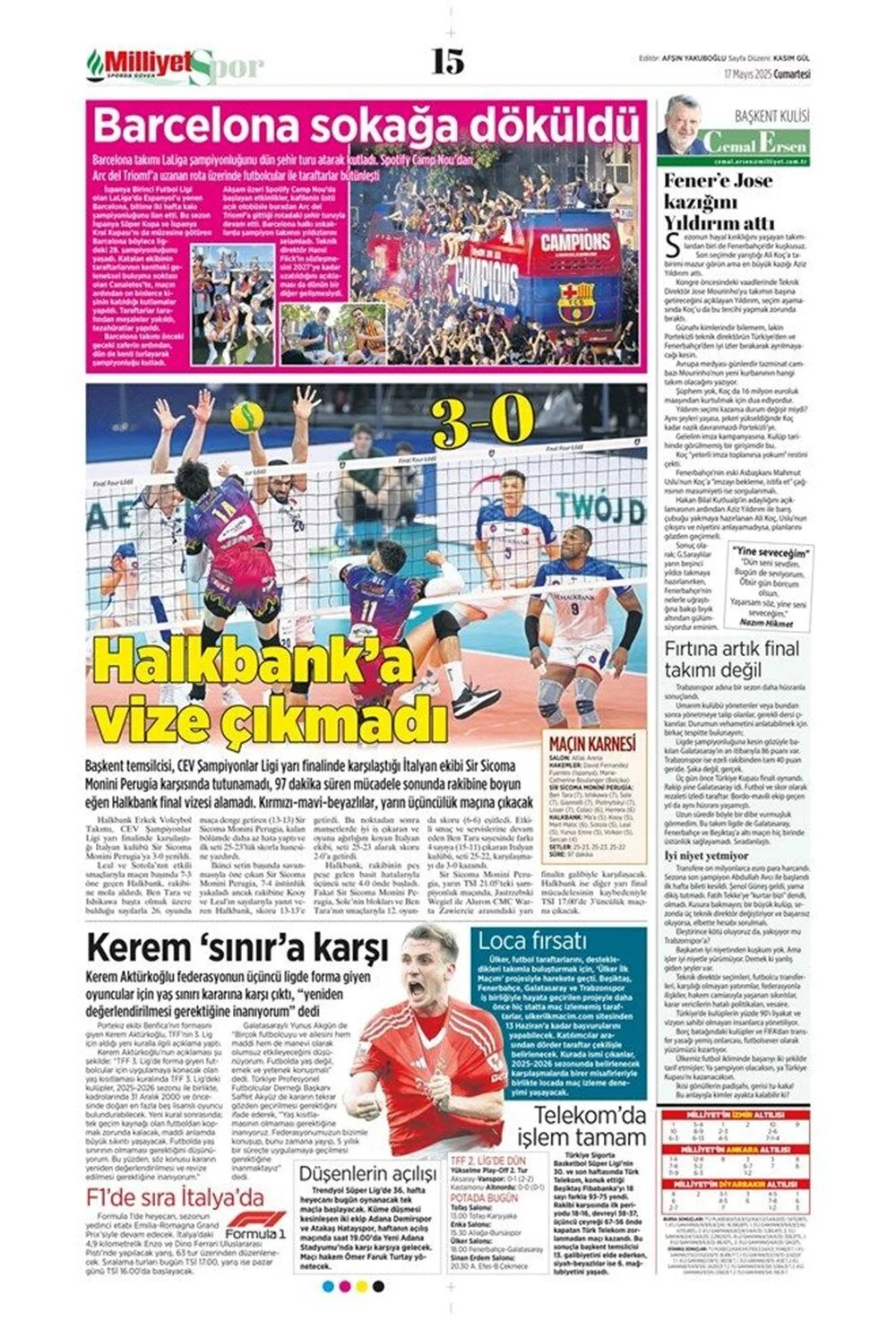 "Aslan büyük oynuyor", "Osimhen çılgınlığı": İşte günün spor manşetleri