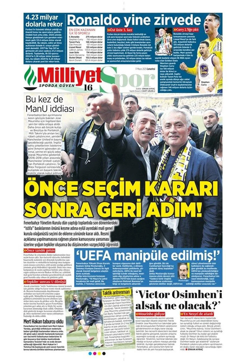 "Aslan büyük oynuyor", "Osimhen çılgınlığı": İşte günün spor manşetleri