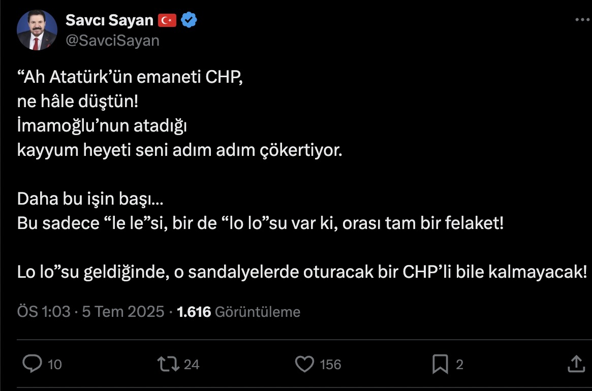 AKP'li Sayan'dan operasyonlara dair flaş iddia 'O sandalyelerde oturacak bir CHP’li bile kalmayacak" - Resim : 1