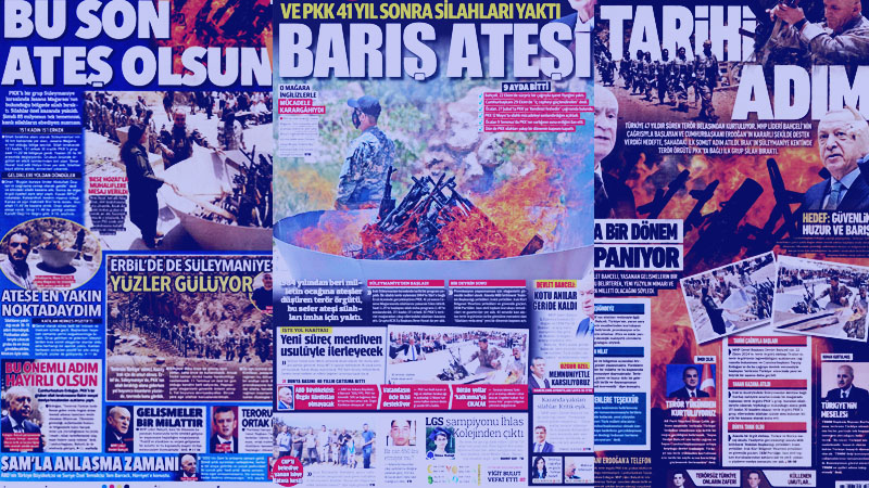 Tarihî tören manşetlerde: Gazeteler PKK'nın silah bırakmasını nasıl gördü?