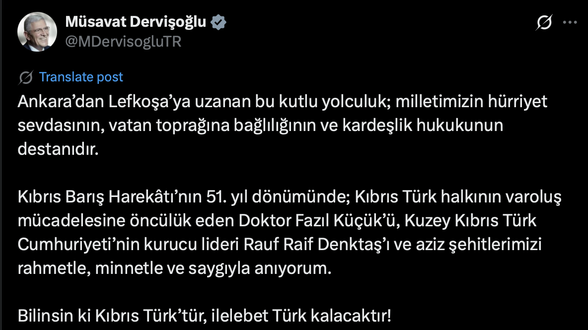 İYİ Parti Genel Başkanı Müsavat Dervişoğlu 