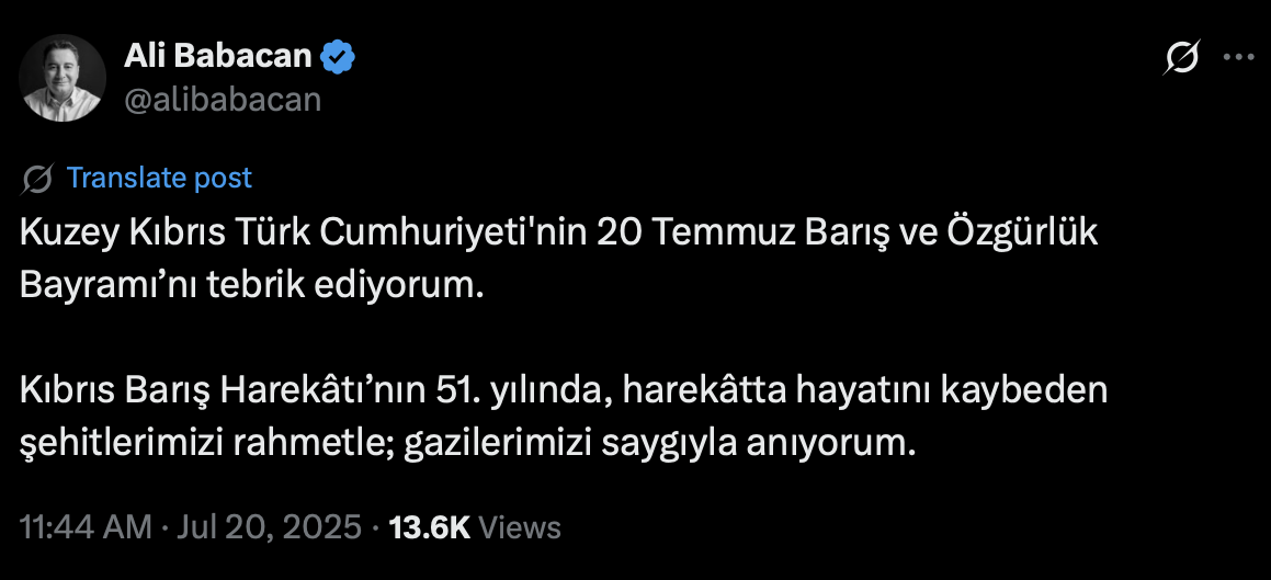 DEVA Partisi Genel Başkanı Ali Babacan