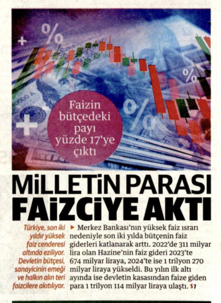 Yeni Şafak, faiz kararı günü TCMB'yi hedef aldı: Milletin parası faizciye  aktı; Merkez Bankası, tarafını belli edecek