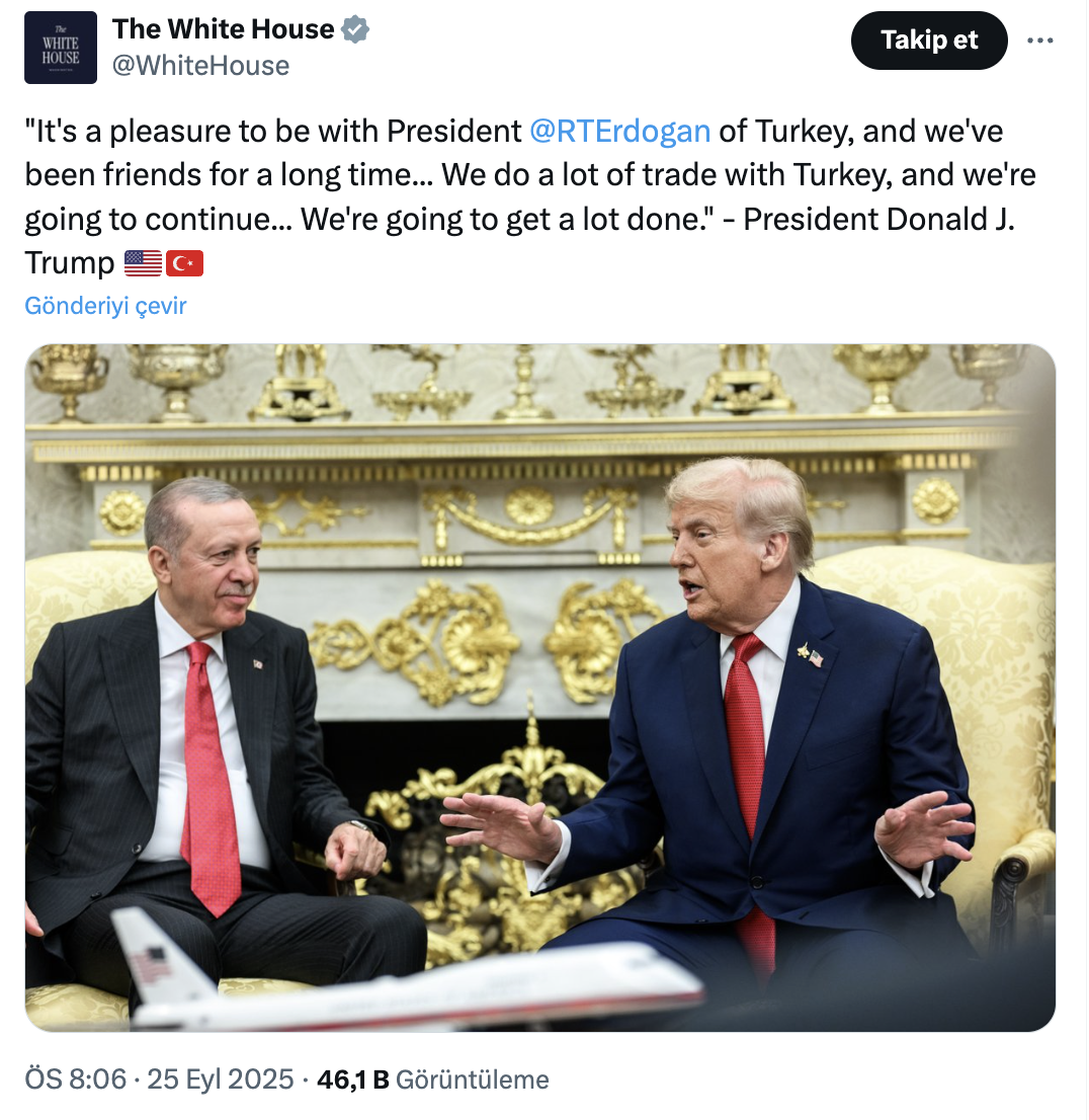 Beyaz Saray'dan Erdoğan-Trump görüşmesi paylaşımı: Erdoğan'la olmak büyük  zevk, uzun zamandır arkadaşız