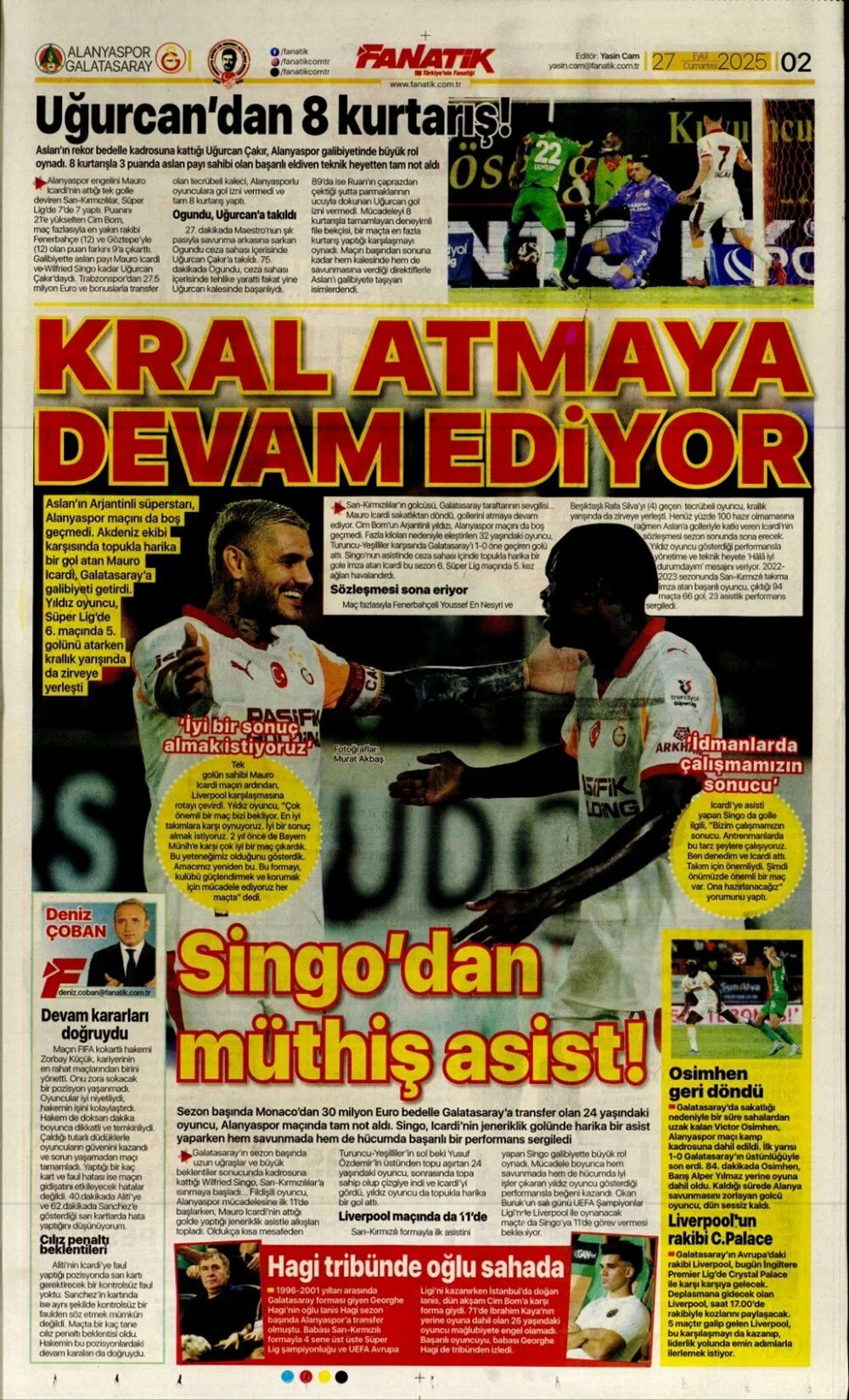 "Aslan'ın 7. harikası" | Günün spor manşetleri