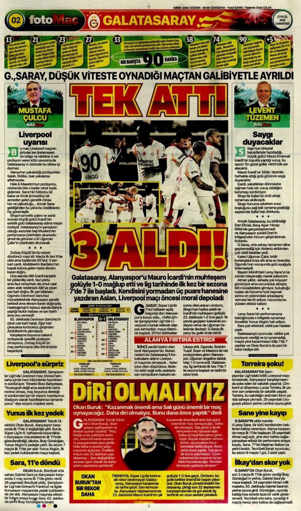 "Aslan'ın 7. harikası" | Günün spor manşetleri