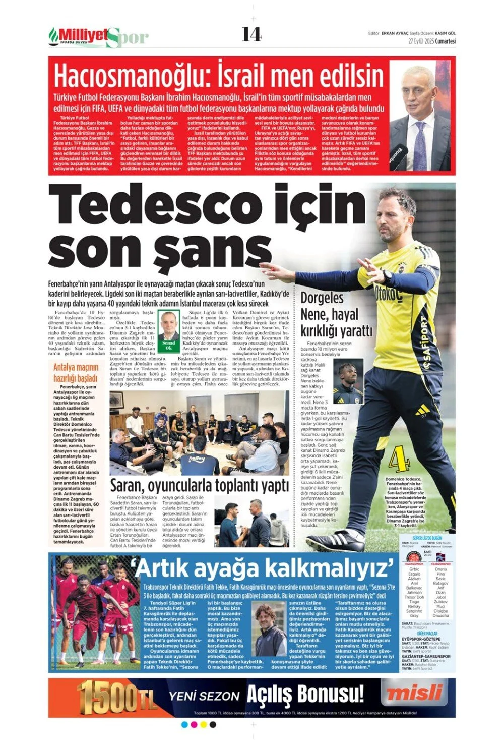 "Aslan'ın 7. harikası" | Günün spor manşetleri