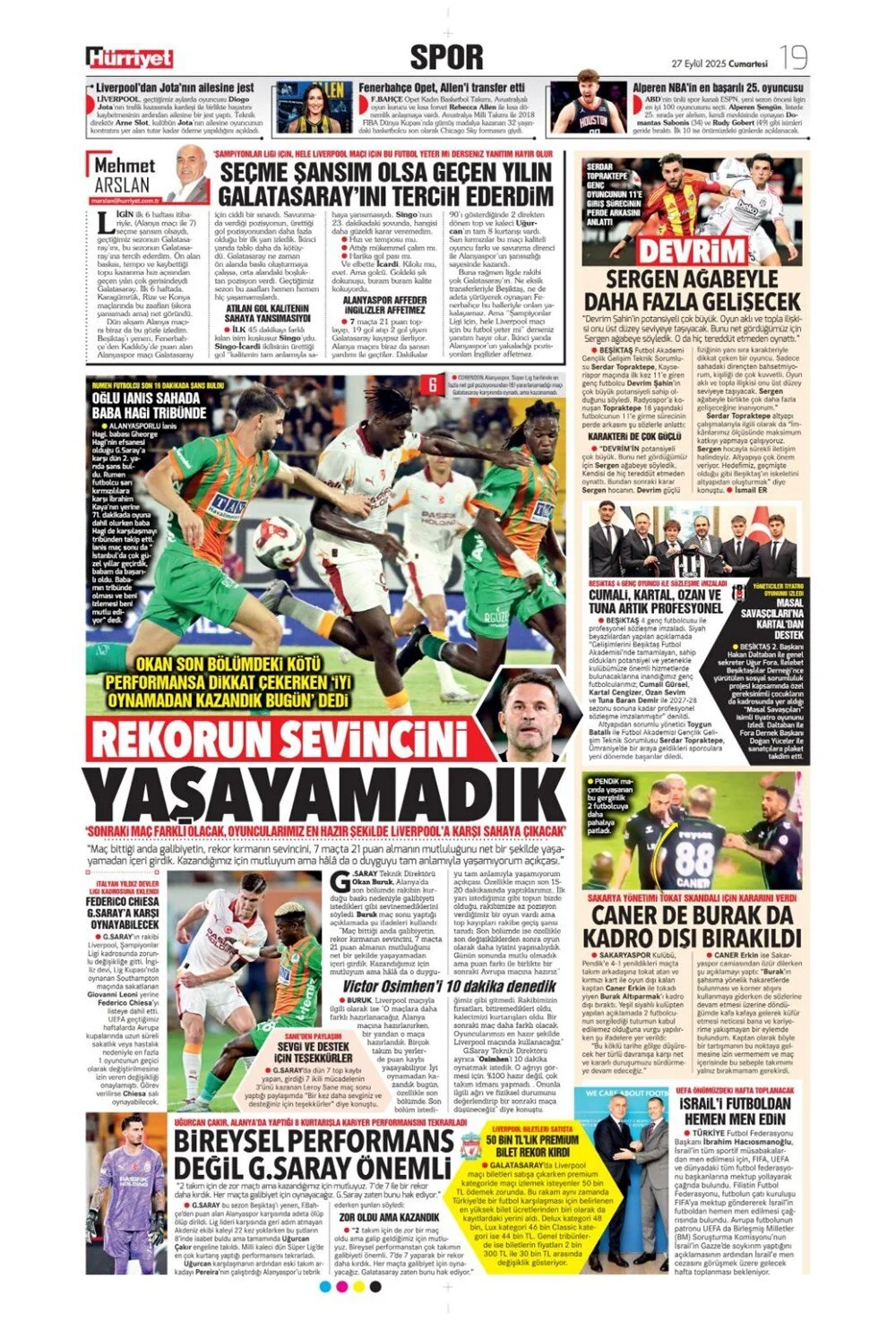 "Aslan'ın 7. harikası" | Günün spor manşetleri