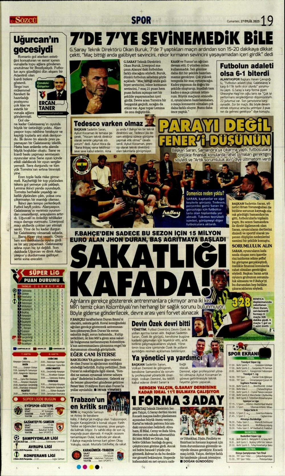 "Aslan'ın 7. harikası" | Günün spor manşetleri