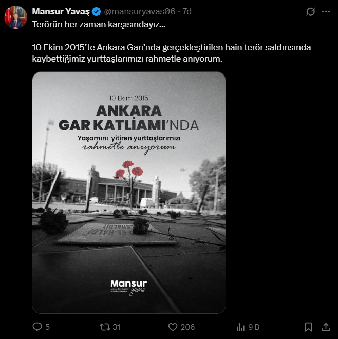 Ankara Büyükşehir Belediye Başkanı Mansur Yavaş