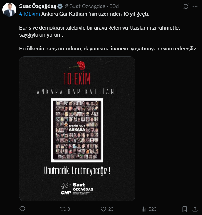 CHP İstanbul Milletvekili Suat Özçağdaş