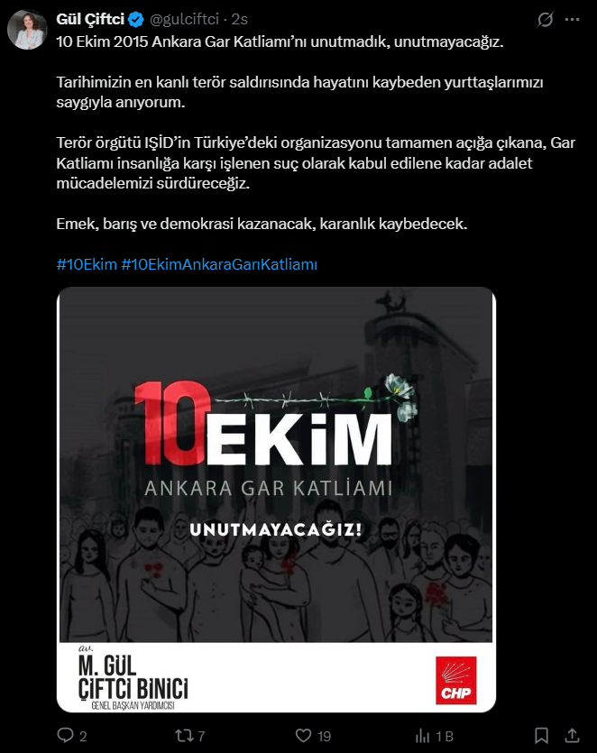 Cumhuriyet Halk Partisi Seçim ve Parti Hukuk İşlerinden Sorumlu Genel Başkan Yardımcısı Gül Çiftci