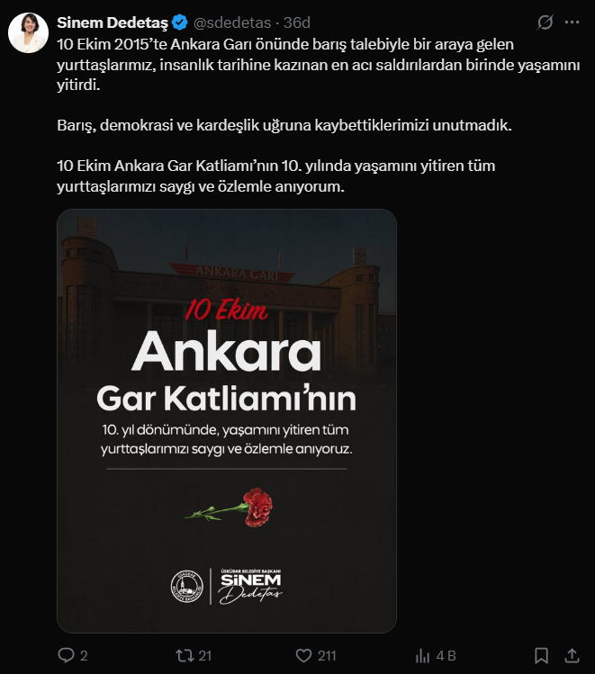 Üsküdar Belediye Başkanı Sinem Dedetaş