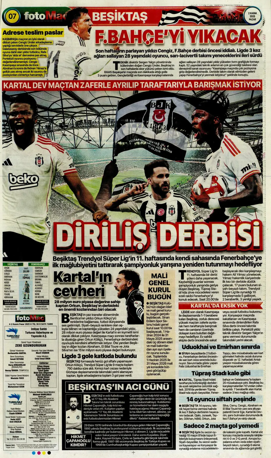 "Aslan Fırtına'da boşa kürek çekti"  | Günün spor manşetleri