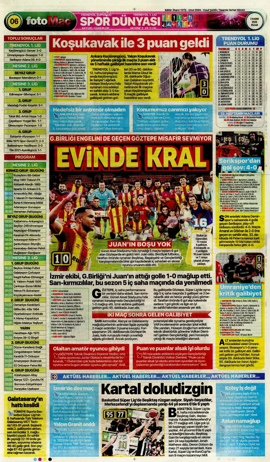 "Aslan Fırtına'da boşa kürek çekti"  | Günün spor manşetleri