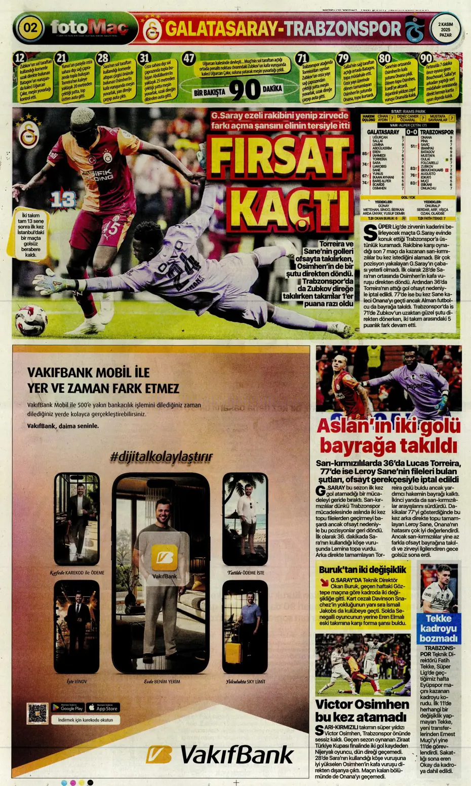 "Aslan Fırtına'da boşa kürek çekti"  | Günün spor manşetleri