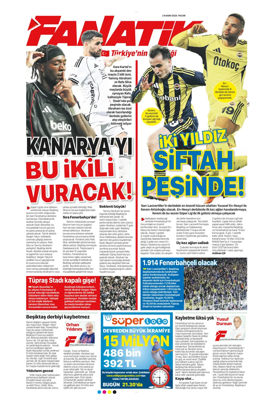 "Aslan Fırtına'da boşa kürek çekti"  | Günün spor manşetleri