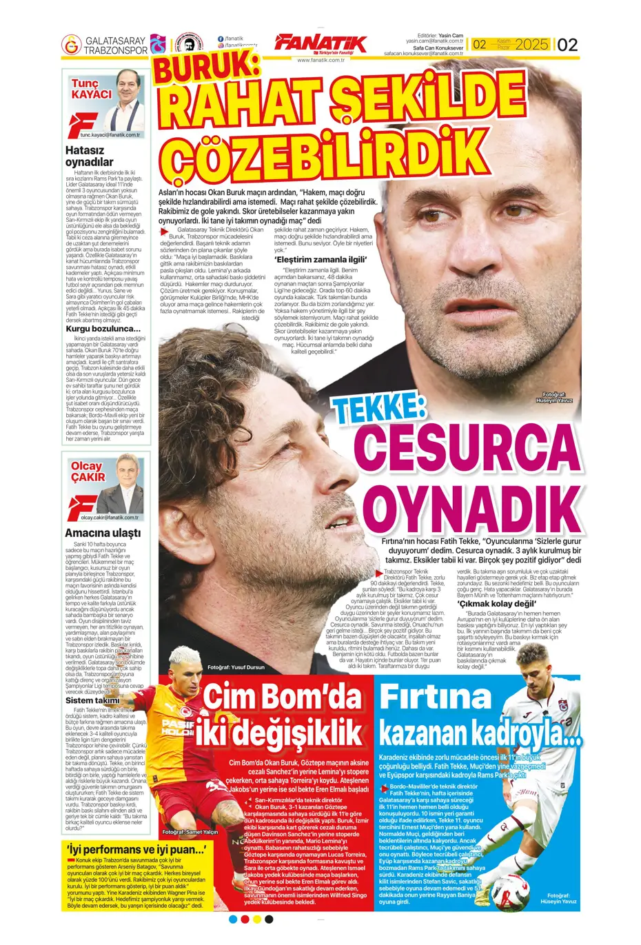 "Aslan Fırtına'da boşa kürek çekti"  | Günün spor manşetleri