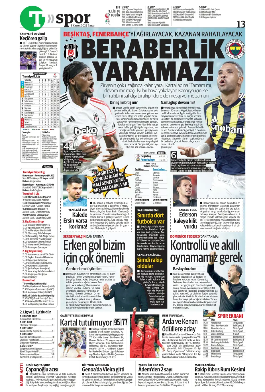 "Aslan Fırtına'da boşa kürek çekti"  | Günün spor manşetleri