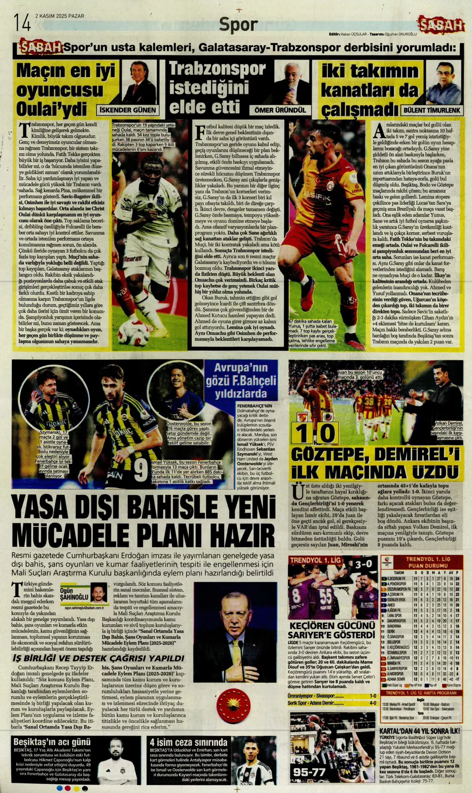"Aslan Fırtına'da boşa kürek çekti"  | Günün spor manşetleri