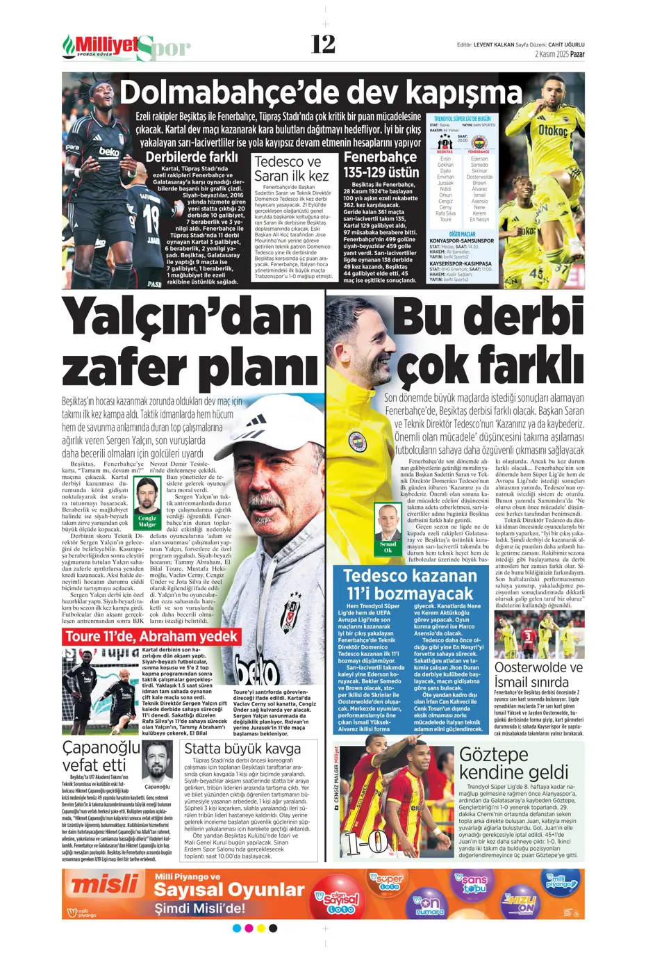 "Aslan Fırtına'da boşa kürek çekti"  | Günün spor manşetleri