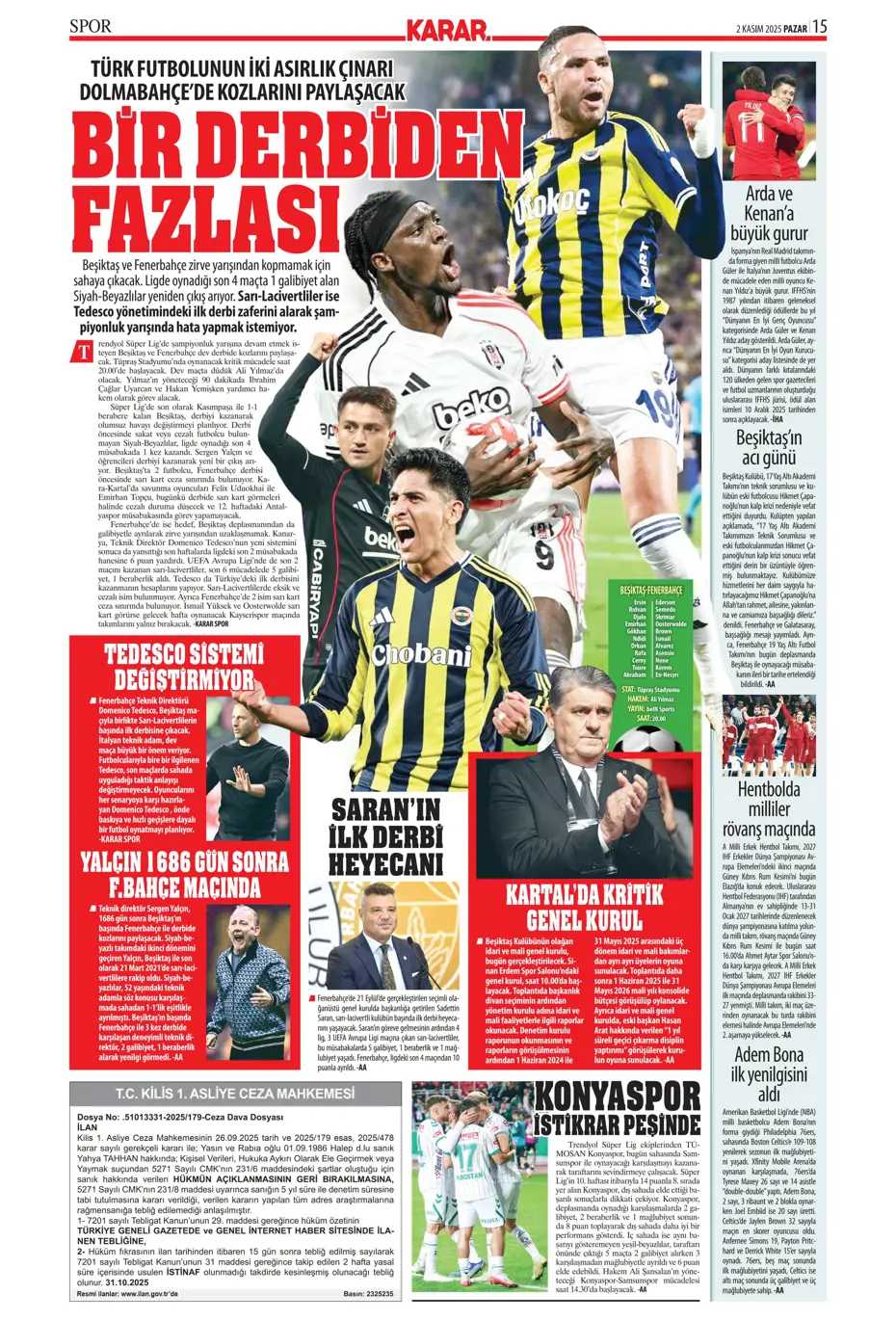 "Aslan Fırtına'da boşa kürek çekti"  | Günün spor manşetleri