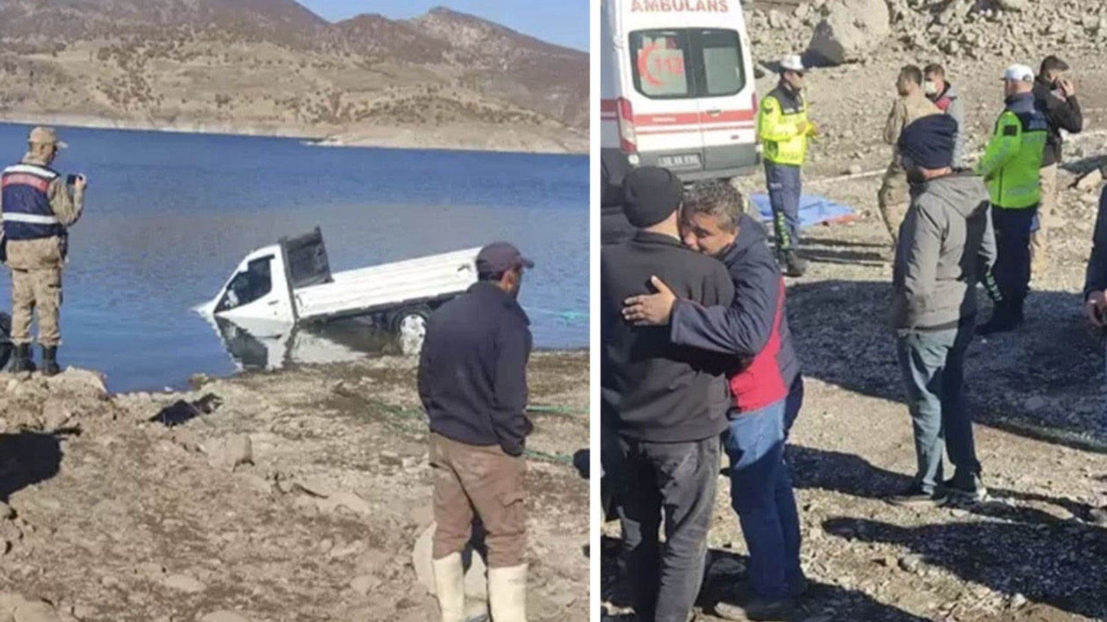 El freni çekilmeden park edilen kamyonet, baraj gölüne düştü:1 ölü