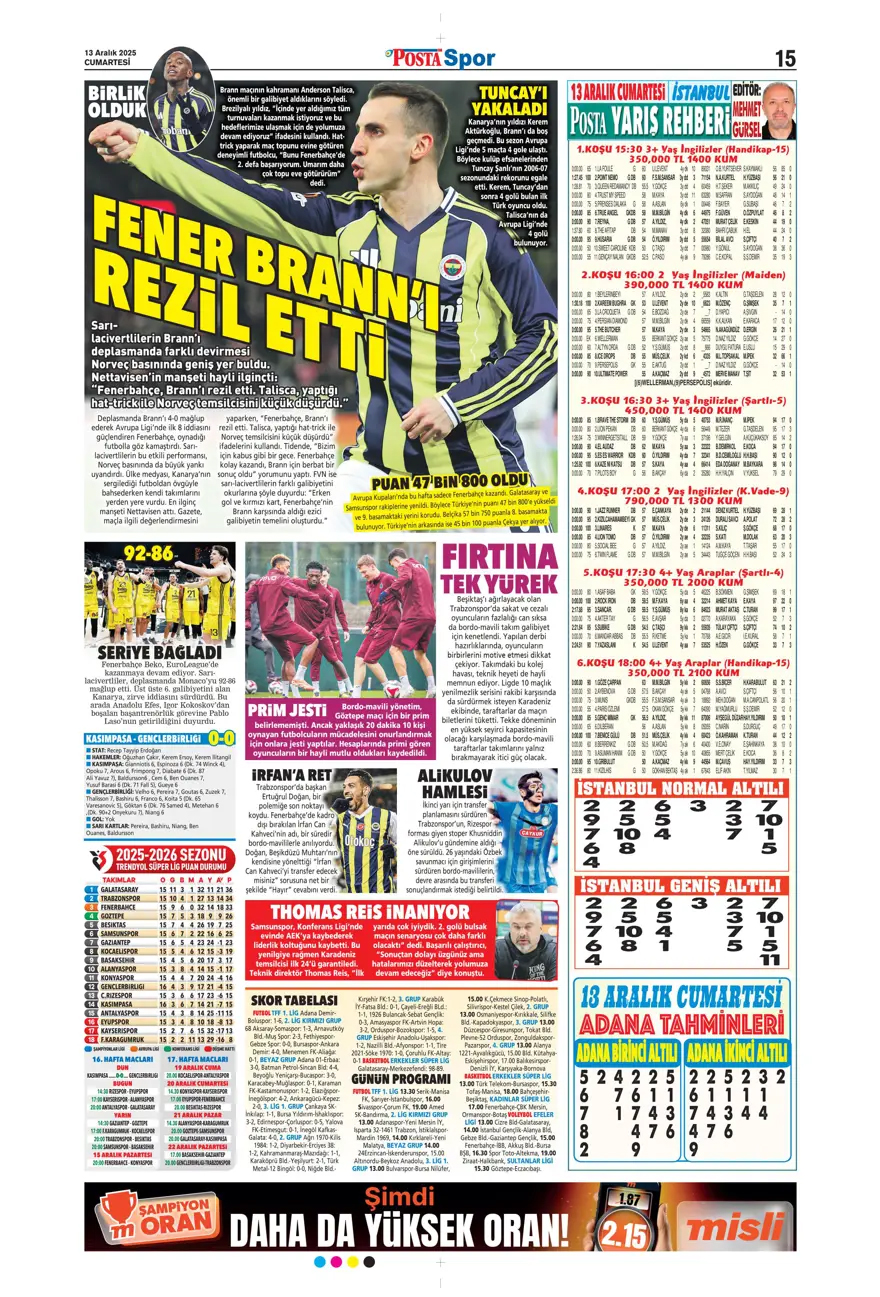 Defansa dev stoper | Günün spor manşetleri