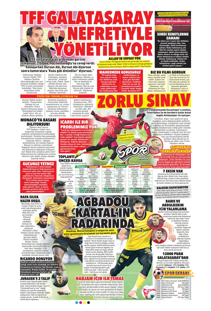 Defansa dev stoper | Günün spor manşetleri