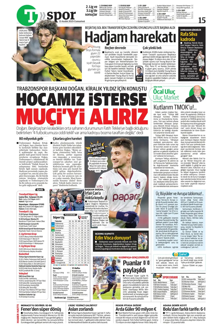 Defansa dev stoper | Günün spor manşetleri