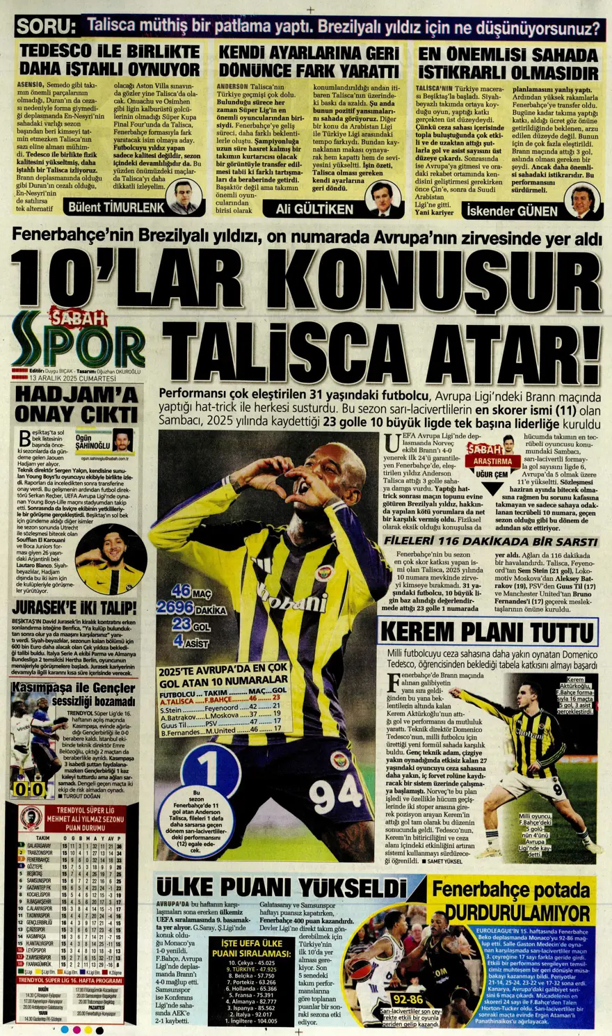 Defansa dev stoper | Günün spor manşetleri