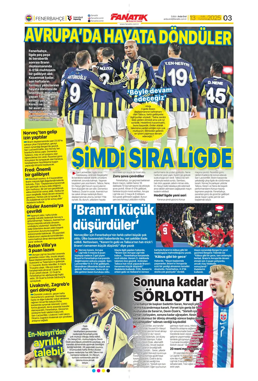 Defansa dev stoper | Günün spor manşetleri