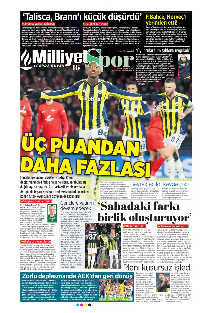 Defansa dev stoper | Günün spor manşetleri