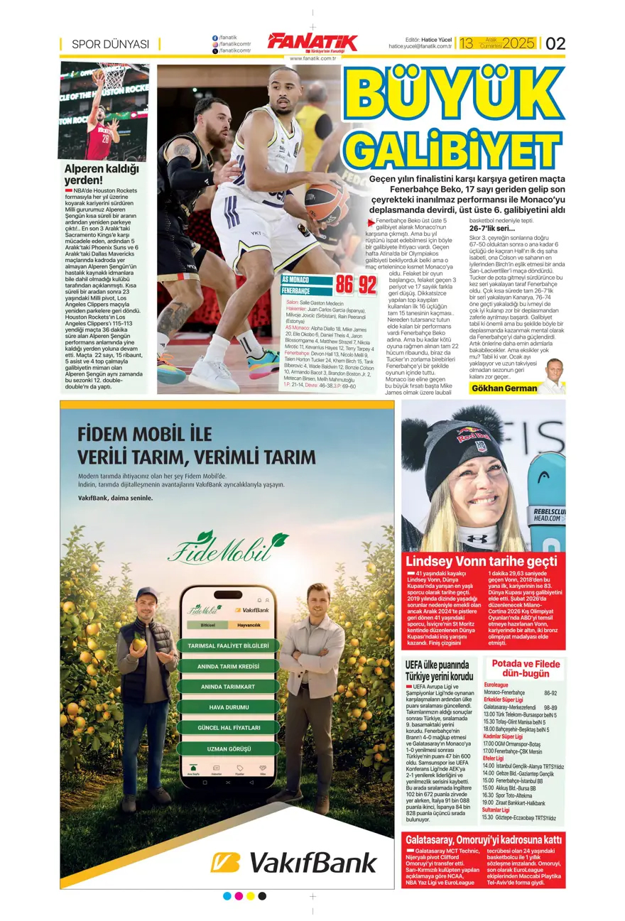 Defansa dev stoper | Günün spor manşetleri