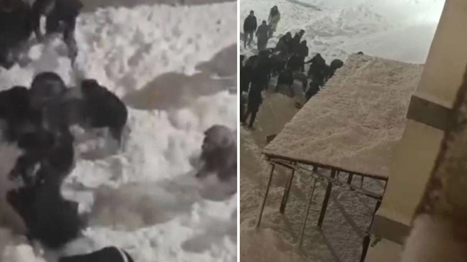 Hakkari’de KYK binası önünde kar kütlesi düştü: 2 öğrenci yaralı