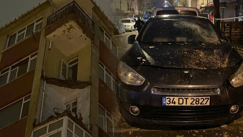 Bahçelievler’de tahliye edilen binanın balkonu çöktü!