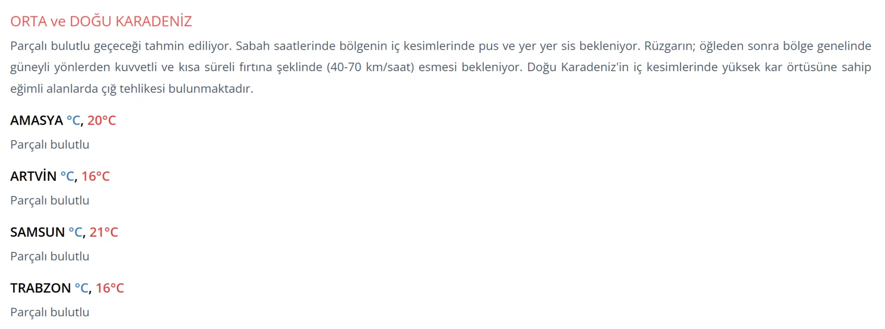 <p>15 Şubat 2026 B&ouml;lgelerde Hava Durumu</p>