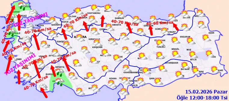 <p>15-16 Şubat 2026 hava tahmini</p>