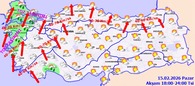 <p>15-16 Şubat 2026 hava tahmini</p>