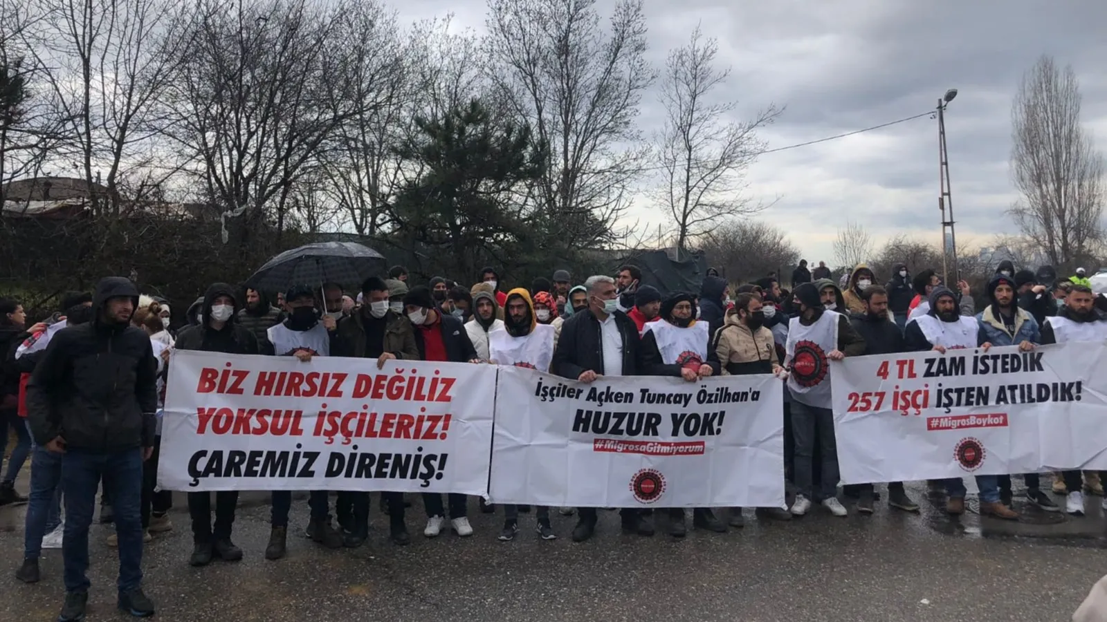 Migros işçileri eylem