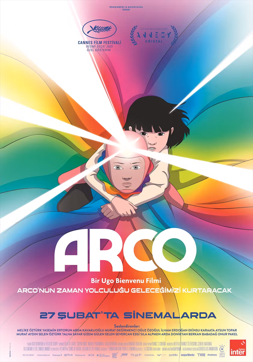 <p><strong>Arco</strong></p>
<p>12 yaşındaki Arco, uzak bir gelecekte yaşamaktadır. Gökkuşağı kıyafetiyle ilk uçuşu sırasında kontrolünü kaybeder ve geçmişe düşer. 2075'ten, aynı yaştaki küçük bir kız olan Iris, onun düştüğünü görür. Onu kurtarır ve onu kendi dönemine geri göndermek için elinden geleni yapar.</p>