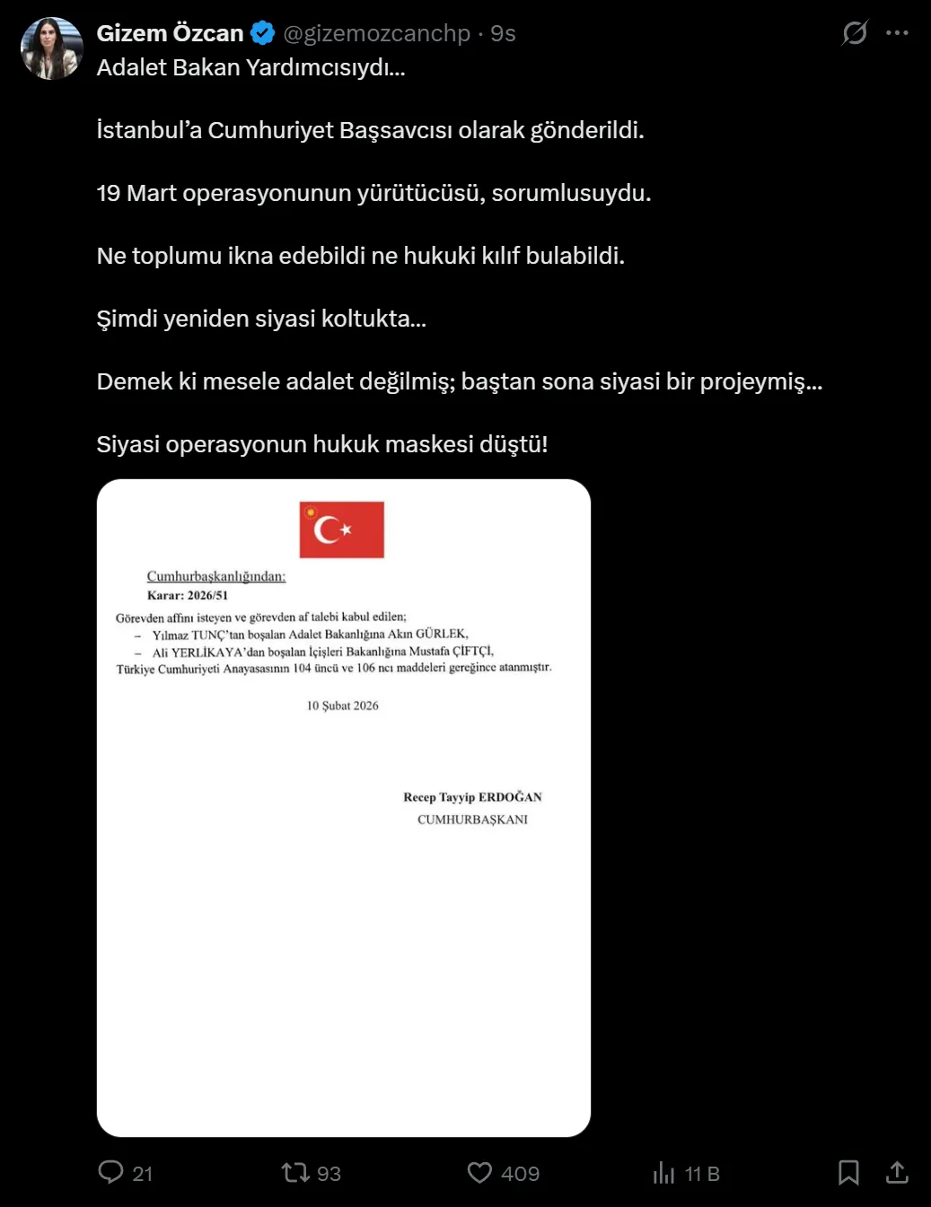 <p>Akın G&uuml;rlek'in Adalet Bakanı, Mustafa &Ccedil;ift&ccedil;i'nin İ&ccedil;işleri Bakanı olarak atanmasına tepkiler</p>
