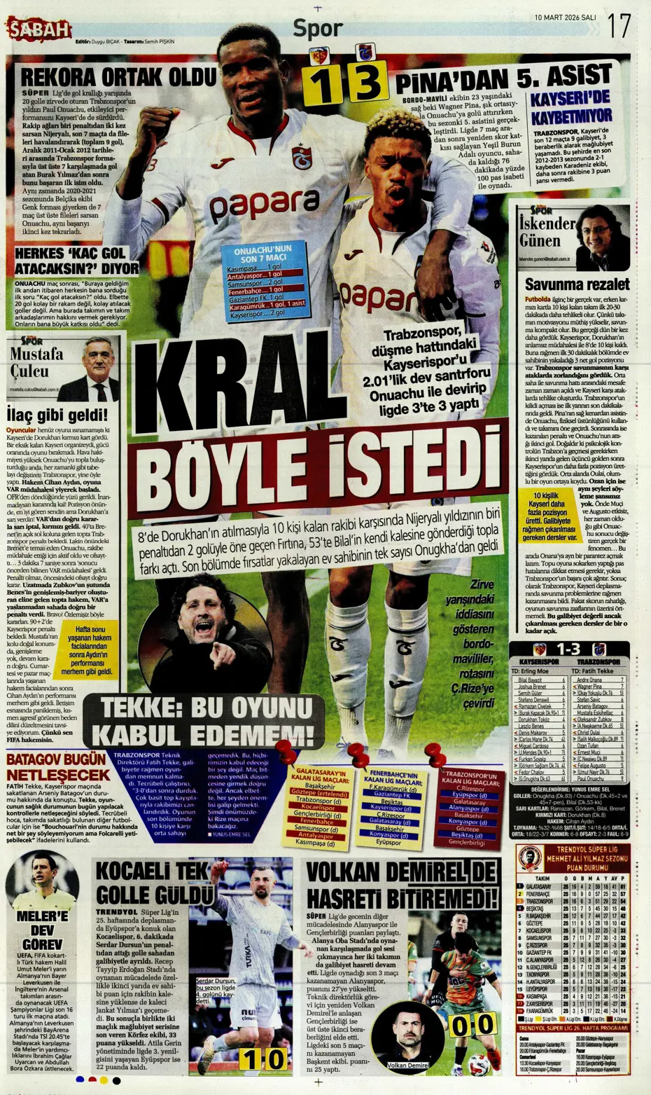 "Tedesco'nun eleştirdiği 5 Fenerbahçeli"  | Günün spor manşetleri