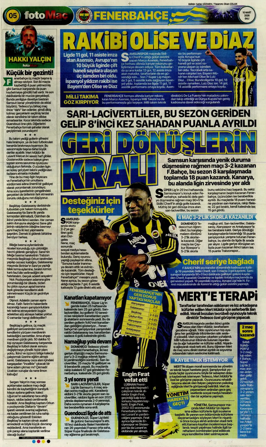 "Tedesco'nun eleştirdiği 5 Fenerbahçeli"  | Günün spor manşetleri