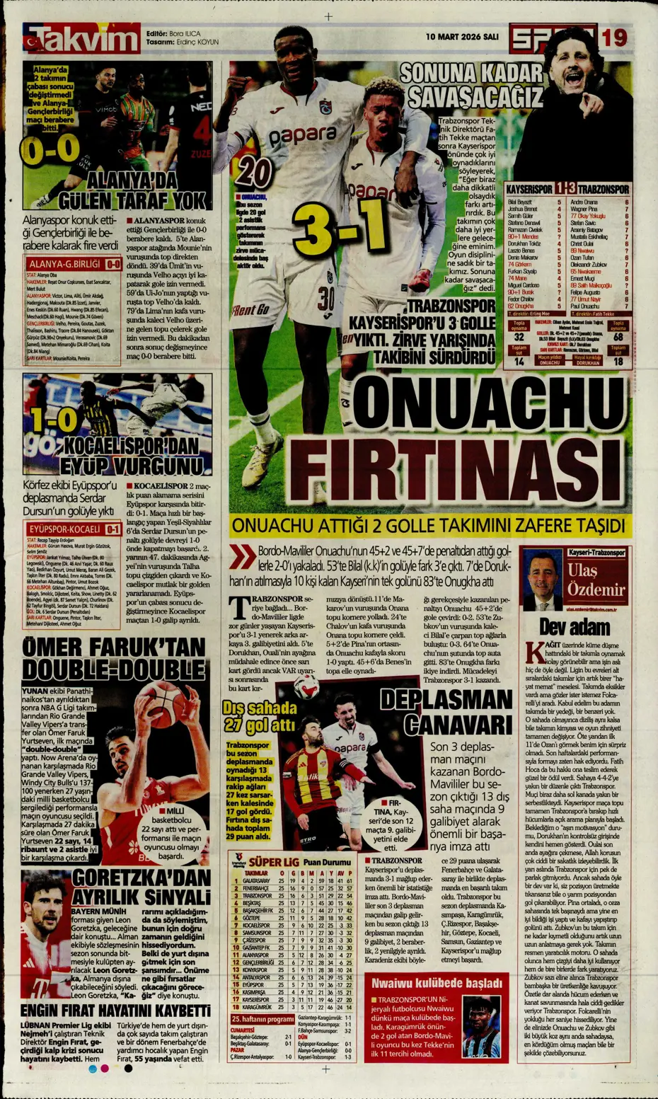 "Tedesco'nun eleştirdiği 5 Fenerbahçeli"  | Günün spor manşetleri