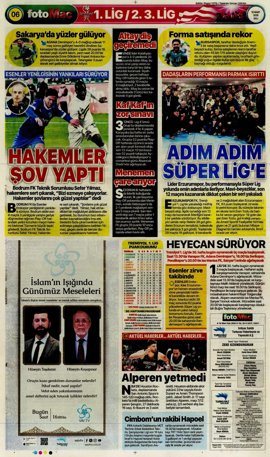 "Tedesco'nun eleştirdiği 5 Fenerbahçeli"  | Günün spor manşetleri